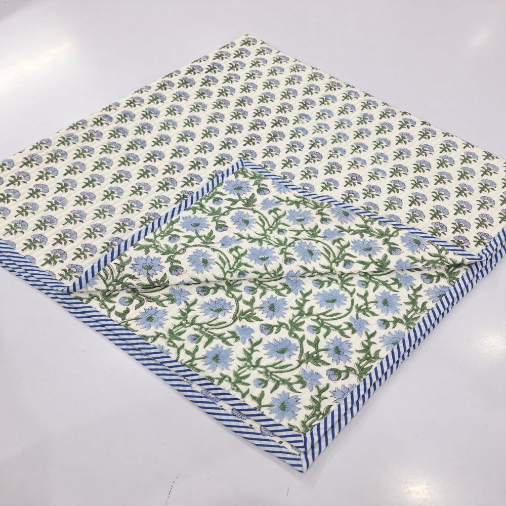 Block Printed Cotton Baby Quilt