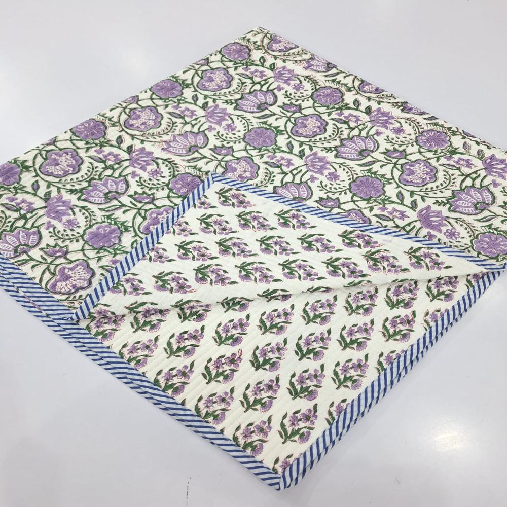Block Printed Cotton Baby Quilt