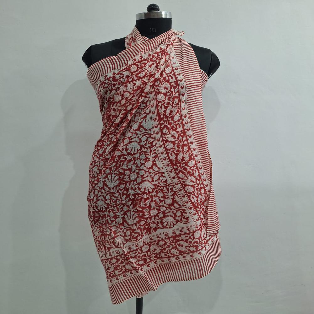 HAND BLOCK Printed Cotton Sarong