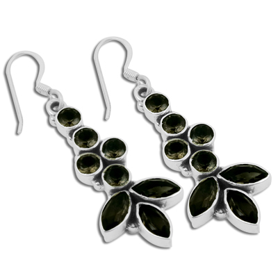 स्मोकी क्वार्ट्ज कान की बाली आभूषण