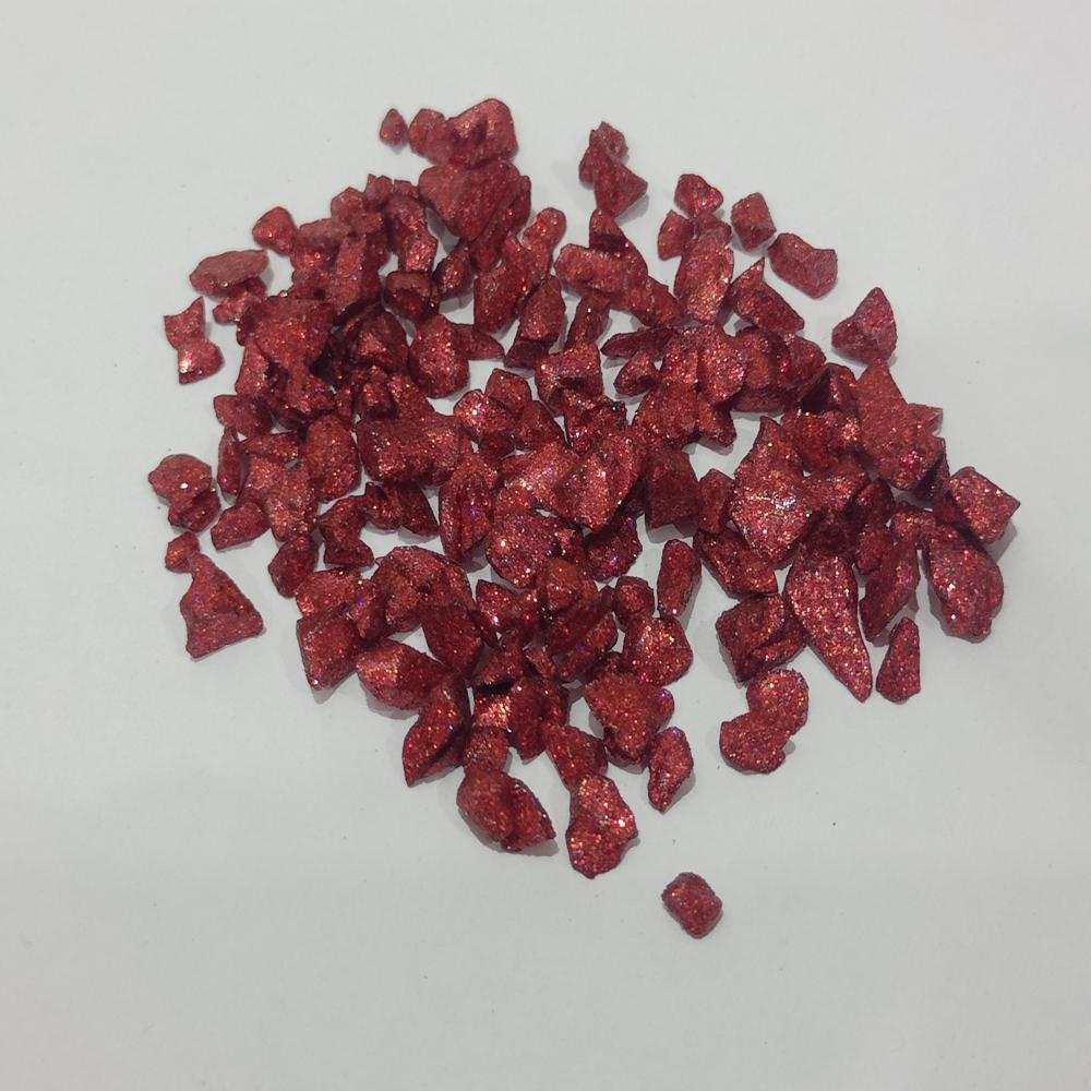 red color glass chips Non porous and water resistant