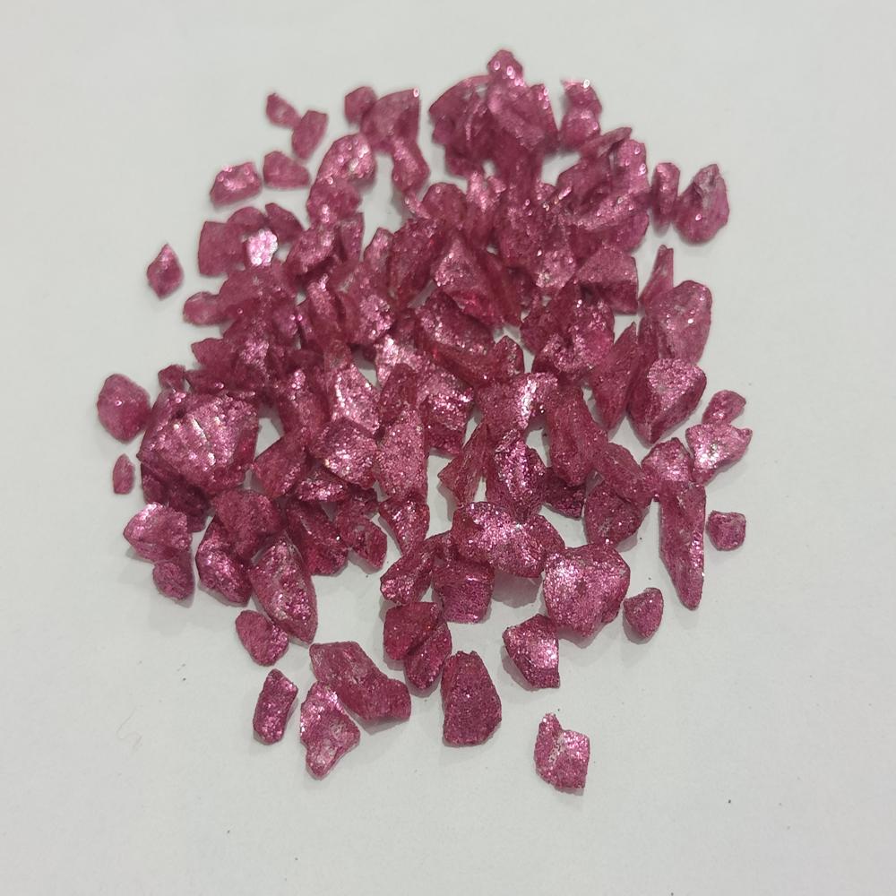 pink color coating glass chips Often made from recycled glass