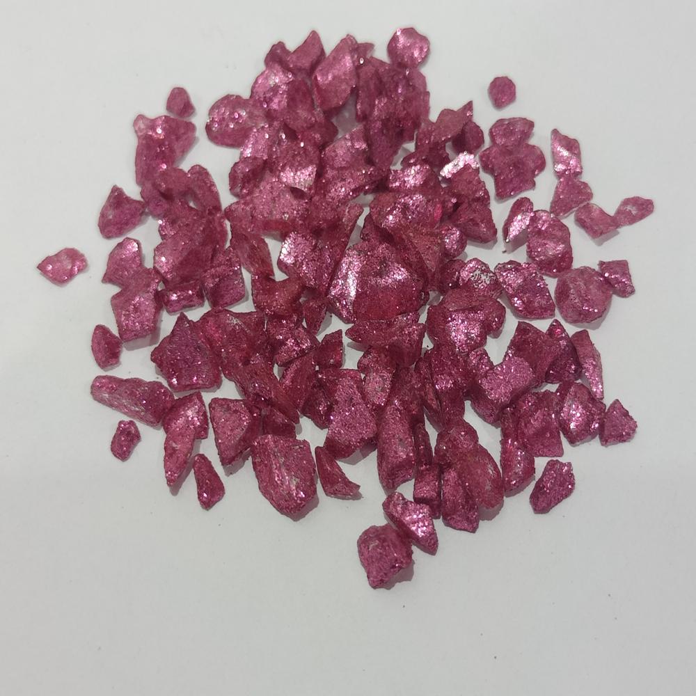 pink color coating glass chips Often made from recycled glass