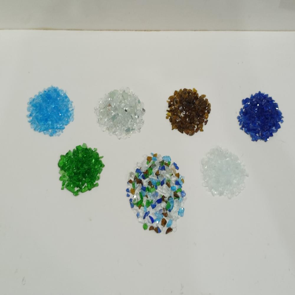 pink color coating glass chips Often made from recycled glass
