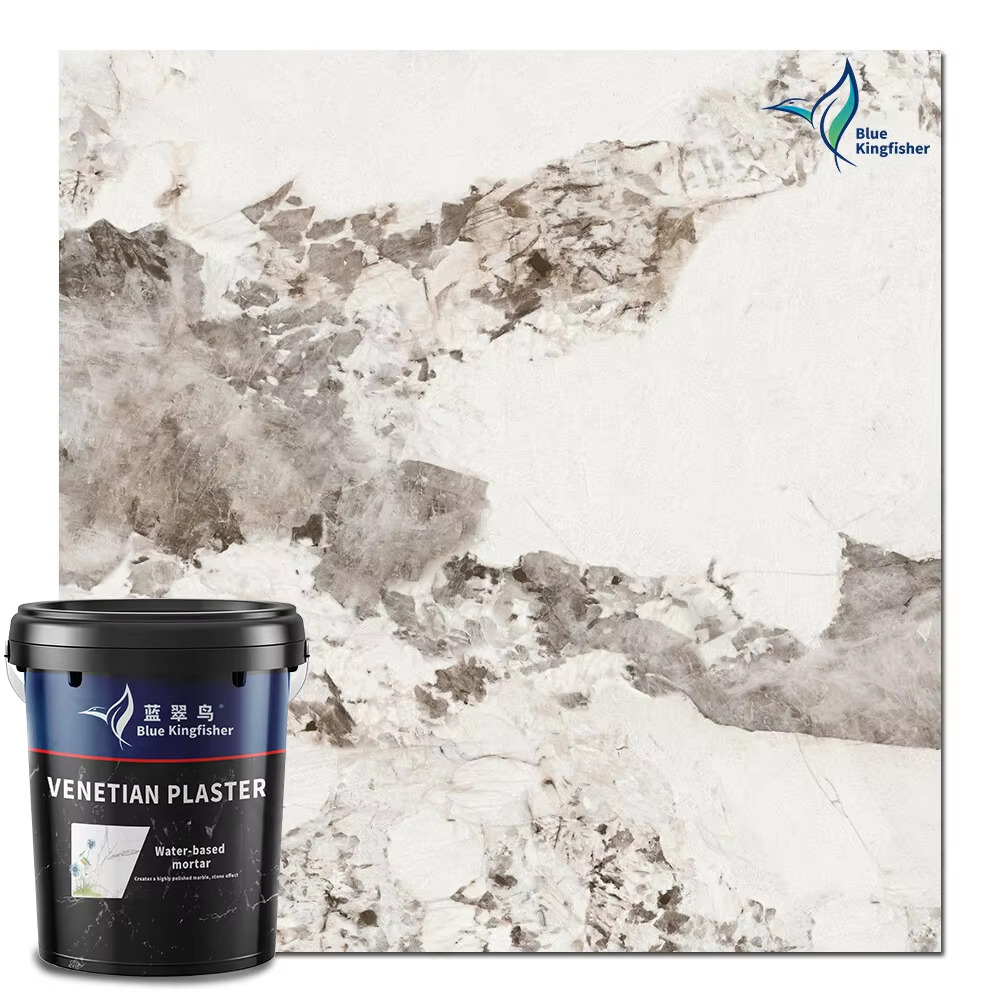 White Polished Carrara Marble Effect Venetian Plaster