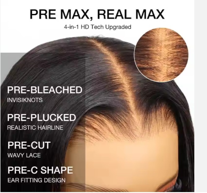 The Devote Glueless HD Full Lace Straight Wig | 100 Percent Unprocessed Brazilian Human Hair | Natural Black | Women Hair Wig