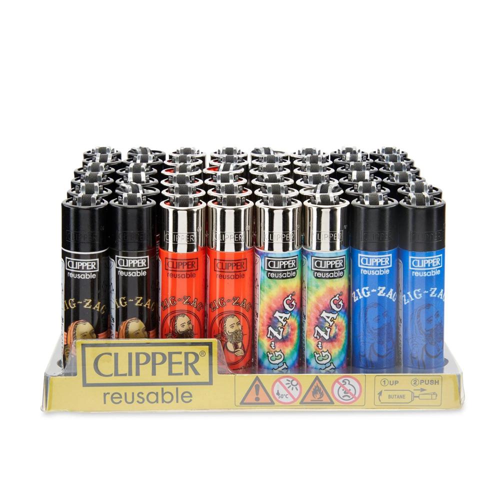 Reusable Clipper lighters in assorted colors and designs