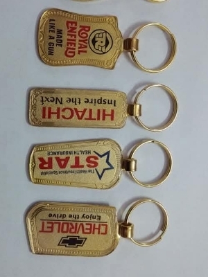 Golden metal keyring
