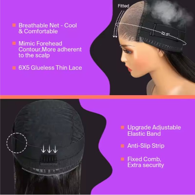 The Devote 6x5 Pre Cut Glueless Lace Wig | Mixed Color Highlight Human Hair | Wavy Texture | Natural Finish