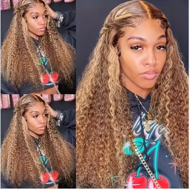 The Devote 6x5 Pre Cut Glueless Lace Wig | Mixed Color Highlight Human Hair | Wavy Texture | Natural Finish