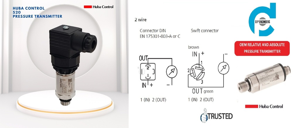 Huba Pressure Transmitter Model: 520.943S032401 RANGE: 0-250 BAR