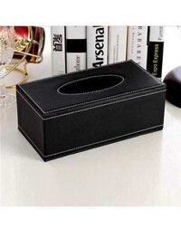 Leather Tissue Box - Color: Black