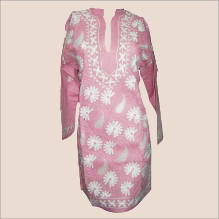 कॉटन लखनऊई कुर्ती