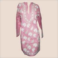 कॉटन लखनऊई कुर्ती