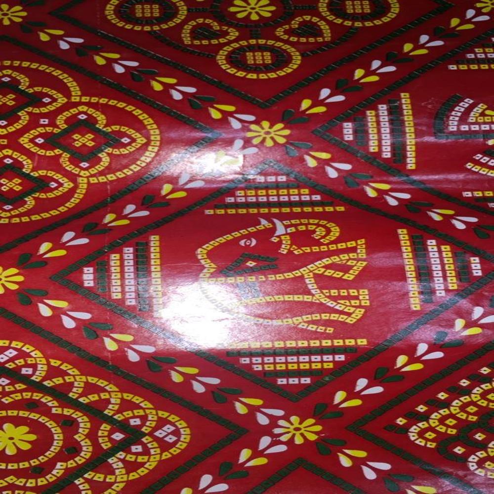 Red Multi Colour Paper (Chunri/Abri) - Print Type: Digital