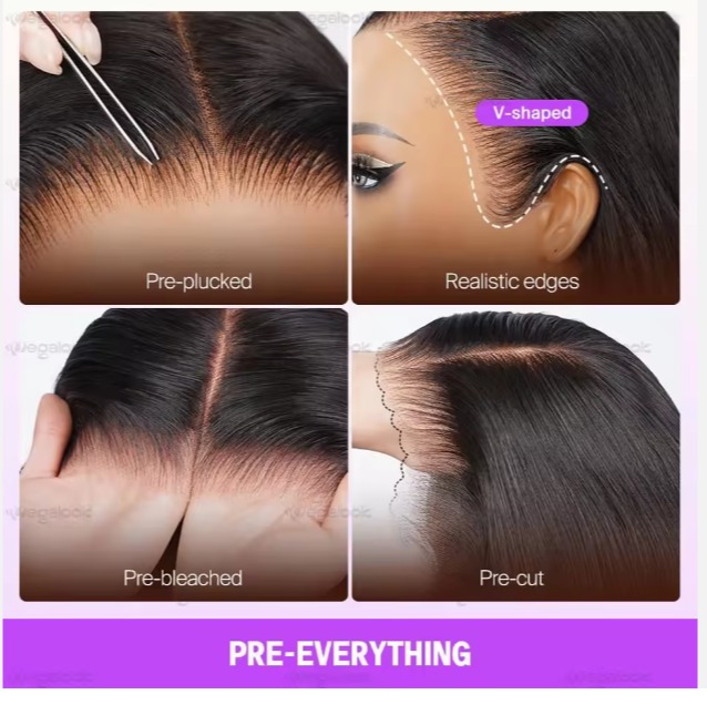 The Devote 6x5 Pre Cut Glueless Lace Wig | Mixed Color Highlight Human Hair | Wavy Texture | Natural Finish