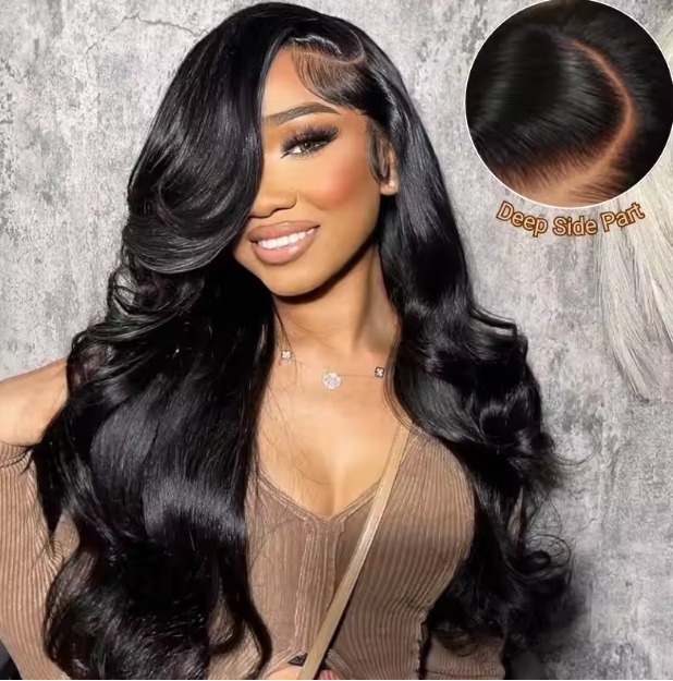 The Devote 6x5 Pre Cut Glueless Lace Wig | Mixed Color Highlight Human Hair | Wavy Texture | Natural Finish