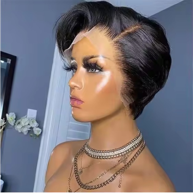 The Devote Indian Virgin Short Pixie Cut Human Hair Wig | 13x4 HD Transparent Lace Front | Blunt Cut Natural Look Wig