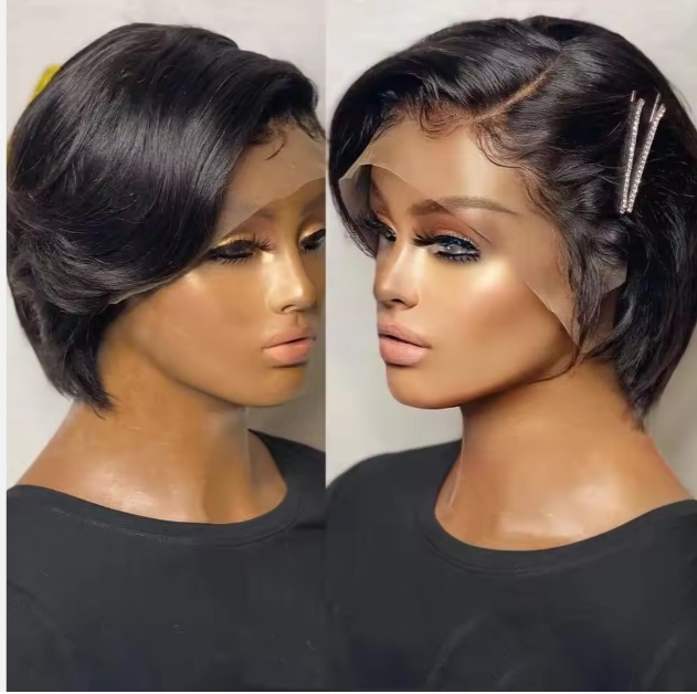 The Devote Indian Virgin Short Pixie Cut Human Hair Wig | 13x4 HD Transparent Lace Front | Blunt Cut Natural Look Wig