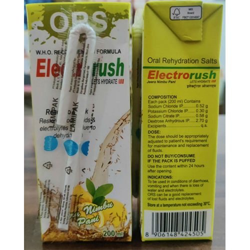 Electrorush ORS Liquid 200 ml Nimbu Jeera Flavour