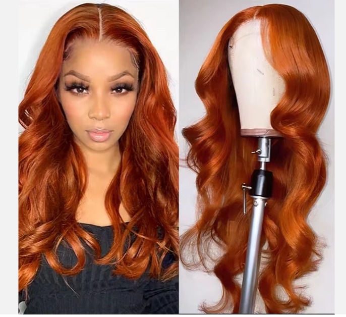The Devote Ginger Orange Human Hair Wig | 13x4 HD Lace Front | Natural Ginger Color Lace Front Wig