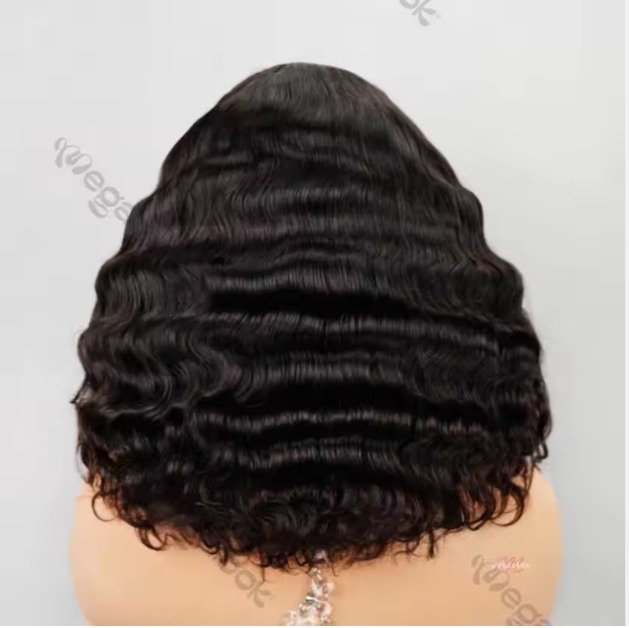 The Devote Natural Minimalist Deep Part Pre Cut Lace Wig | Short Curly Bob Human Hair Wig | Swiss HD Lace Wig for Women