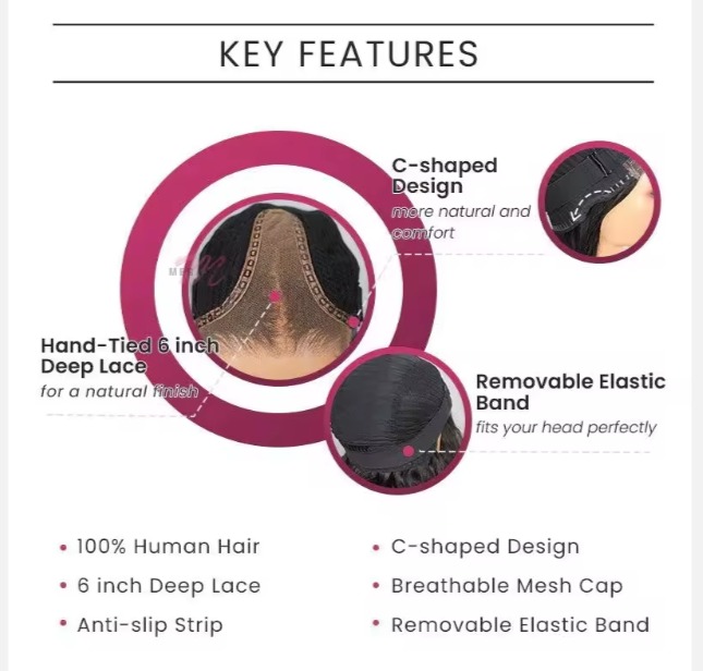 The Devote Natural Minimalist Deep Part Pre Cut Lace Wig | Short Curly Bob Human Hair Wig | Swiss HD Lace Wig for Women