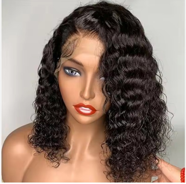 The Devote Raw Virgin Human Hair Lace Front Wig | 4x4 And 13x4 Swiss Lace | Brazilian Peruvian Short Bob Wig - Color: Black