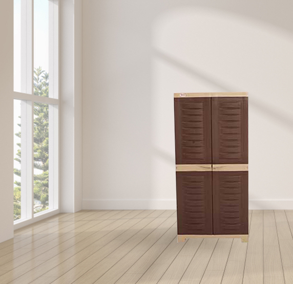 Fusion 02 Plastic Cupboards With 3 Shelves