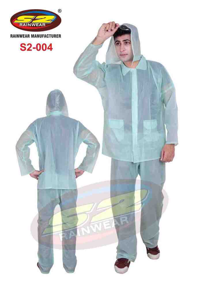S2 Trans Rainsuit - Virgin Trans Pvc, Free Size | Jacket, Pant And Cap With Draw-string Hood, Two Front Pockets, Zipper Flap Cover, Elasticized Waistband, Assorted Colors