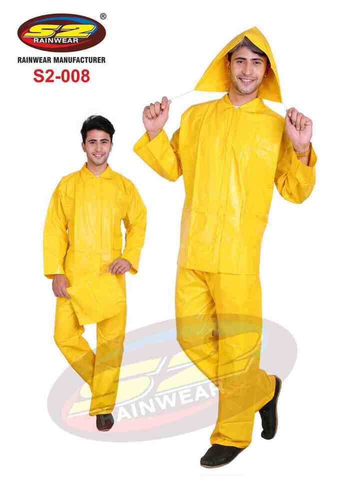 Pvc Plastic Rain Suit - Color: Yellow