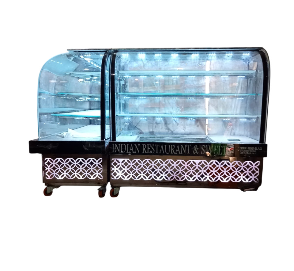 Curved Glass Sweet Or Bakery Display Counter