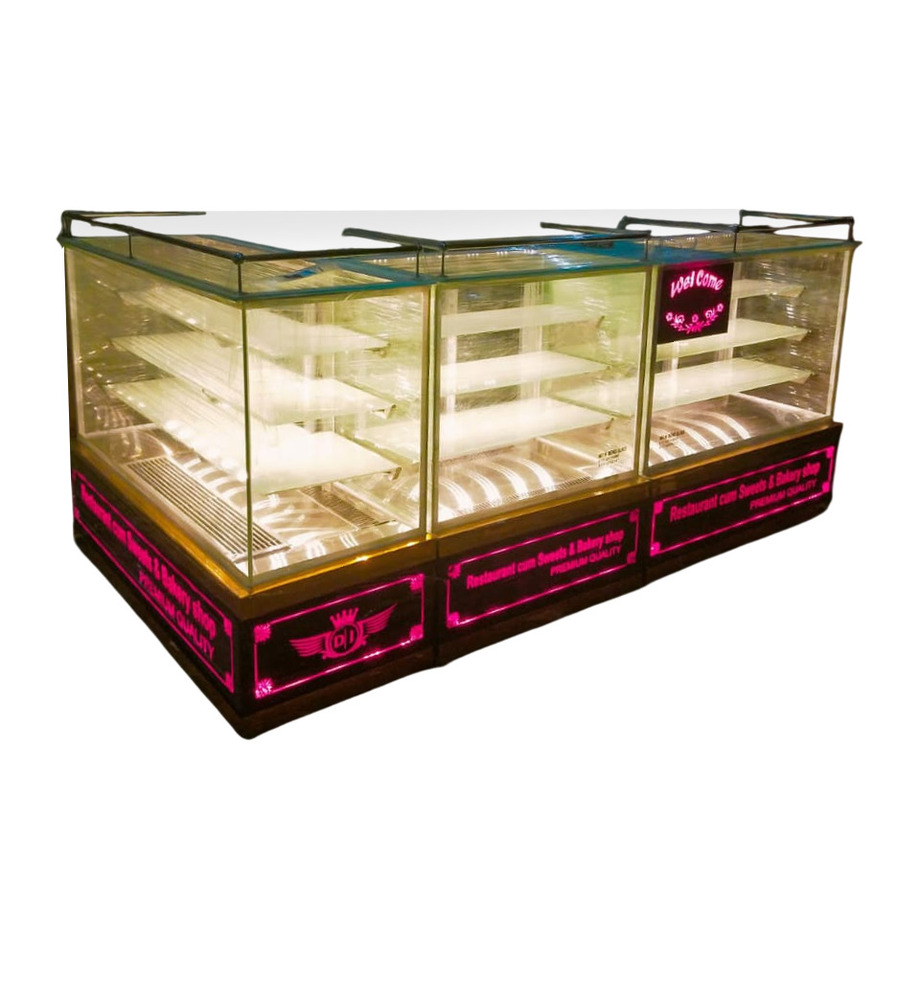 L Shaped Commercial Sweet And Bakery Display Counter