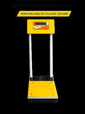 Coin operated weighing machine with coin selector mechanism