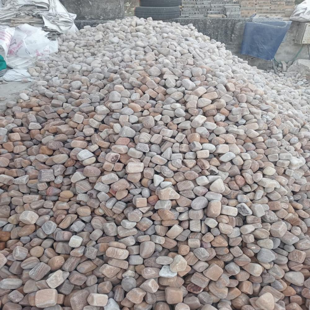 Natural black granite stone pebbles / Garden landscape / Naturally smooth surface  Rounded or oval shapes