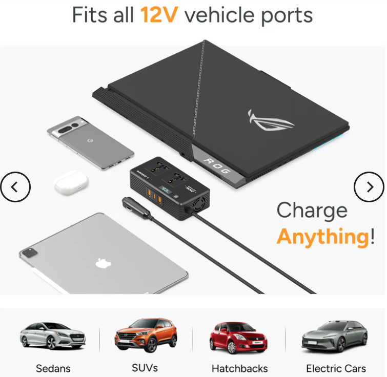 SMARTSTRIP AUTO, 200W Car Inverter 