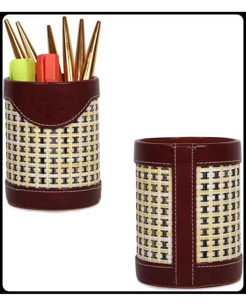 Leather Pen Holder - Color: Brown