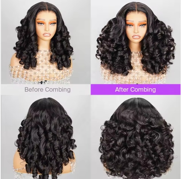 The Devote Chocolate Brown Egg Curl Human Hair Wig | 6 Inch Deep Part Glueless Pre Cut Lace Wig