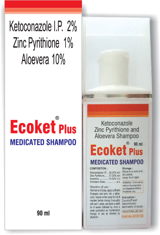 Ketoconazole I P 2% Zinc Pyrithione 1% Aloevera 10%