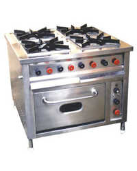 4 Burner Continental Range With Oven - Application: Hotel