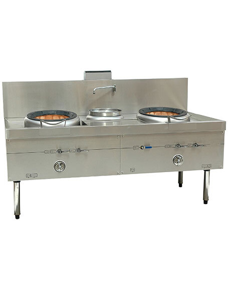 2 Burner 1 Stock Pot Chinese Range