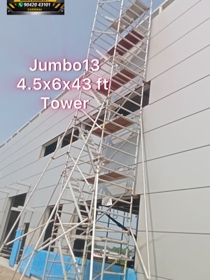 Aluminium Scaffold Tower Jumbo 13 | 46 Ft Working Height | Internal Stairway