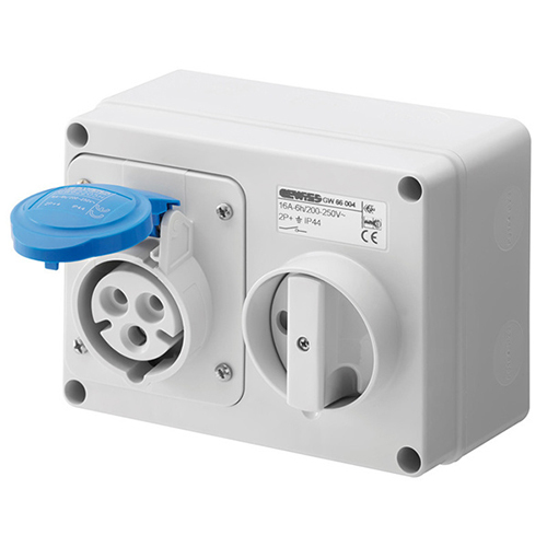 32A 240V 3 Pin Surface Mounting Interlock Socket - Application: Industrial