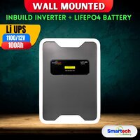 Wall Mounted (inbuild Inverter + Lifepo4 Battery) Li-ups 1100/12v -100ah - Material: Metal