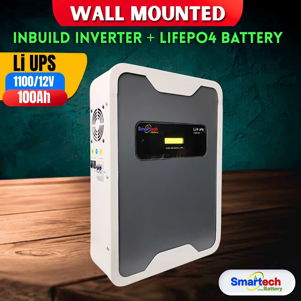 Wall Mounted (Inbuild Inverter + LiFePO4 Battery) Li-UPS 1100/12V -100Ah