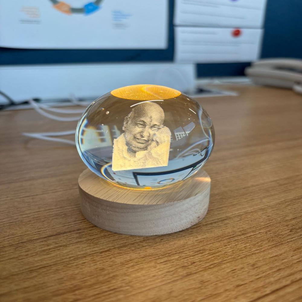 Guruji Lamp crystal ball blessing