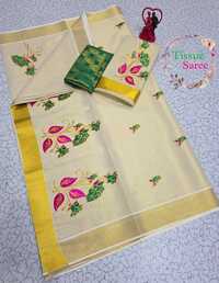 Tissue  Linen Saree - Design: Premium