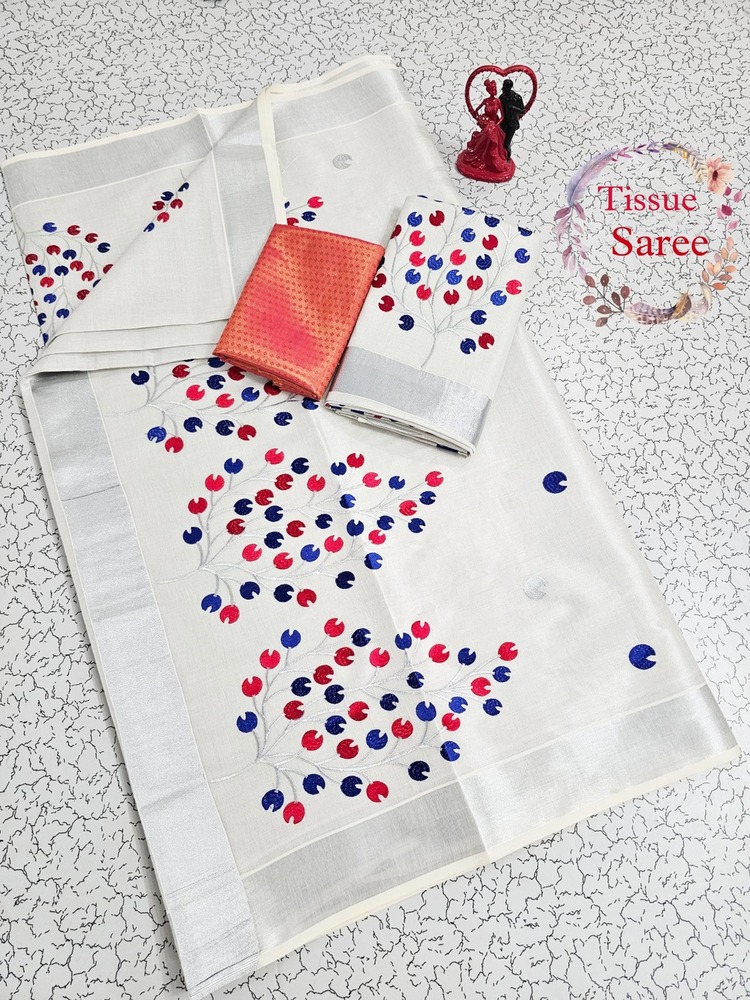 Tissue  Linen Saree - Design: Premium