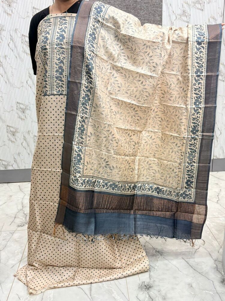 Designer Tussar Suit And Dupatta