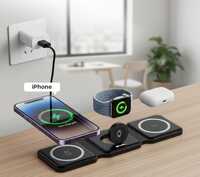 Premium 3-in-1 Foldable Magnetic Wireless Charging Station For Phone, Watch & Earbuds - Android Version: Not Applicable